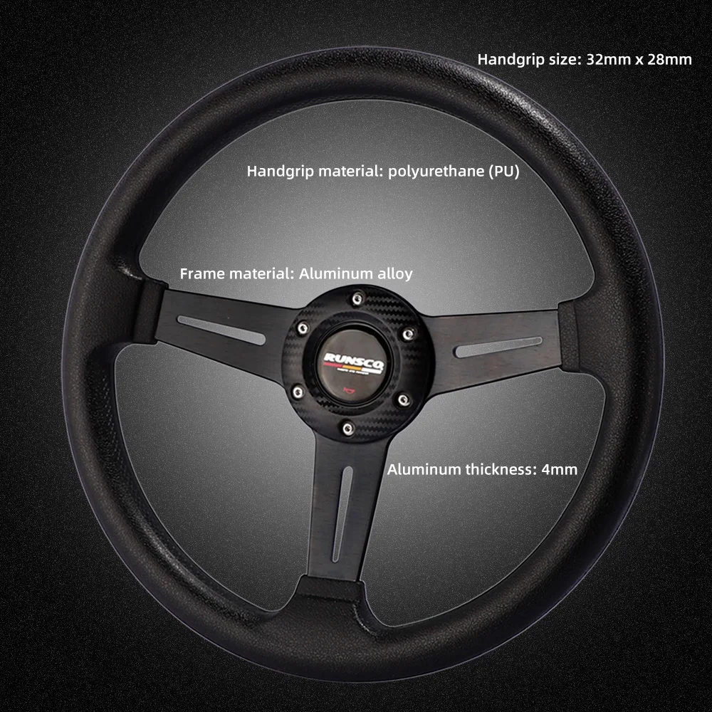 330mm 13 Zoll PU-Rennlenkrad 6-Loch 70mm PCD Tiefes Leichtgewicht-Sportlenkrad für Tuning-Auto Universell – Detail 3