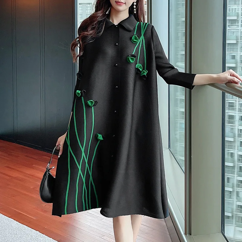 Cross border women's hot selling plus size dress solid color loose fit