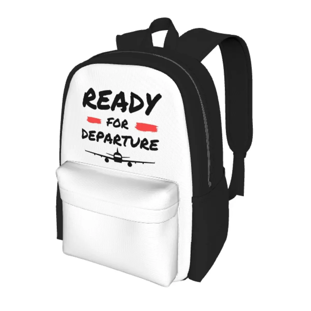 Airplane Aircraft Ready For Departure Student Backpack School Bag Hiking Travel Daypack for Men Women Bookbag Shoulder Bags