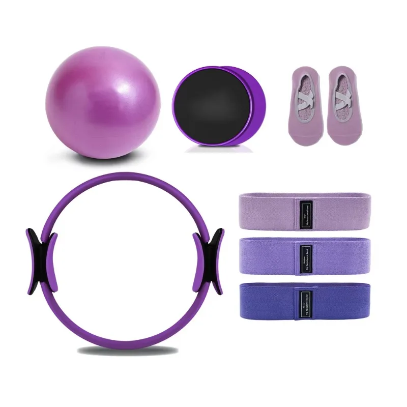 YTYINPilates Accessories Kit Set Customized Mini Ball Pilates Ring Fabric Resistance Bands Core Slider For Exercise Yoga Workout