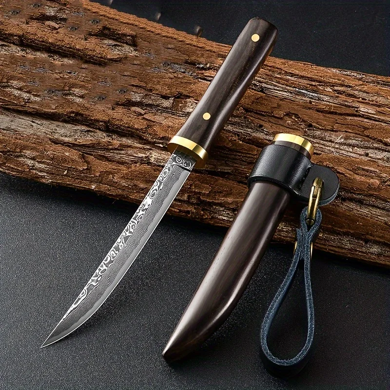 Knife handle meat pocket knife, lamb eating knife, outdoor convenient meat dining knife, bone removal knife E9195