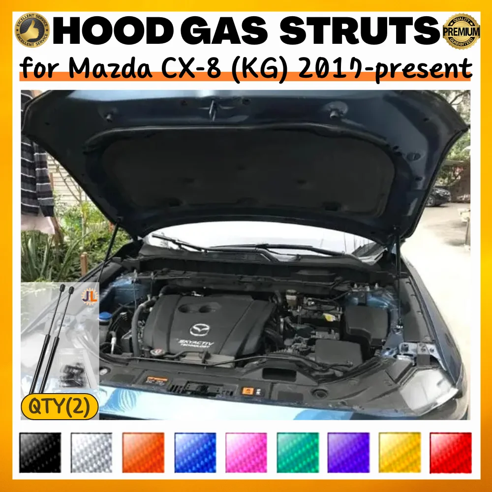 

Qty(2) Hood Struts for Mazda CX-8 (KG) 2017-present Front Bonnet Modify Lift Supports Dampers Gas Springs Shock Absorbers