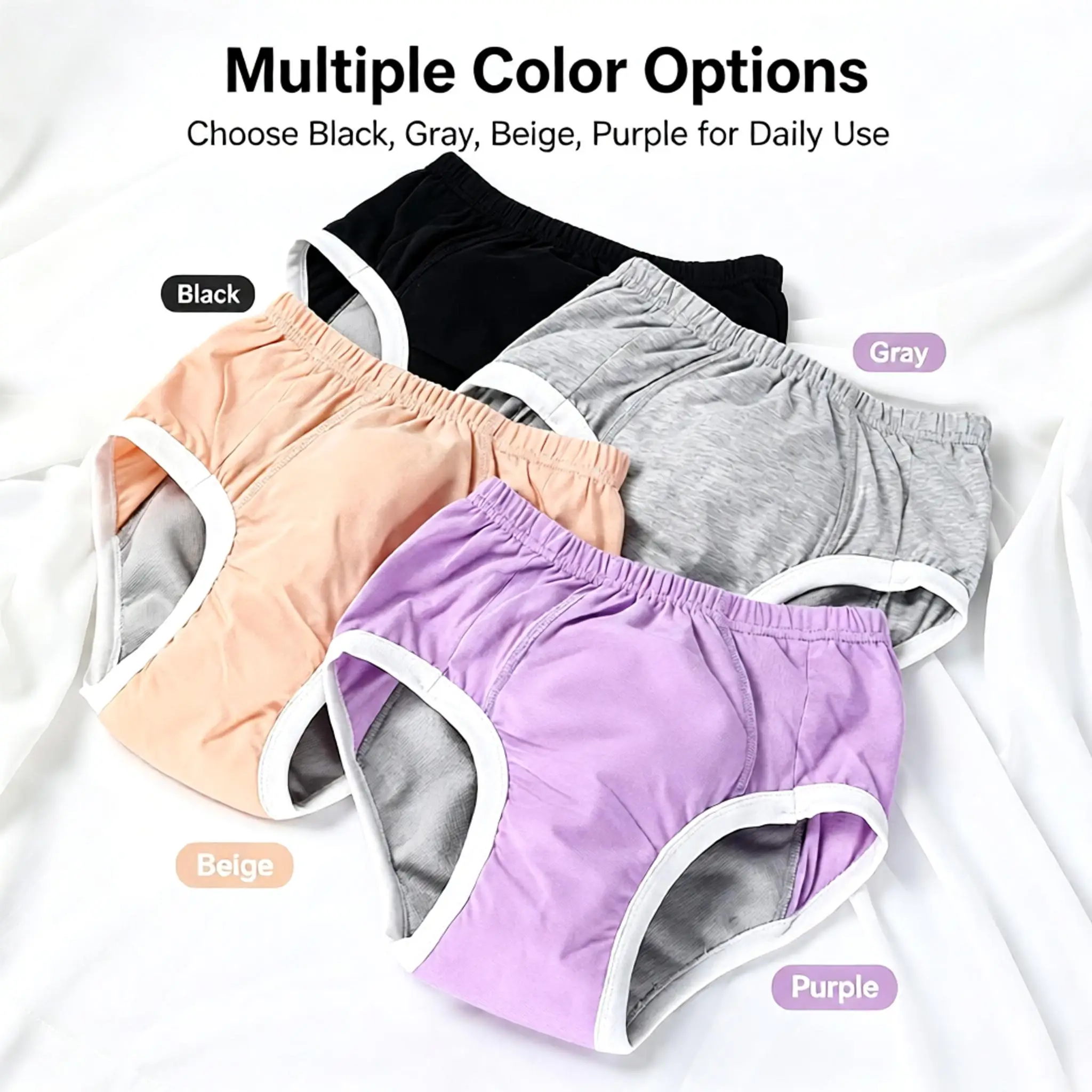 Reusable Adult Cloth Diaper Eco‑Friendly Incontinence Underwear Panties Washable Leak‑Proof Absorbent Sanitary Pads Set