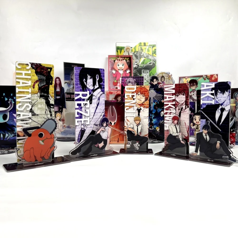 أنيمي بالمنشار رجل الفيلم: Reze Pochita Denji Makima Hayakawa Aki تأثيري الاكريليك حامل مكتب الديكور الدائمة لوحة الدعائم #6