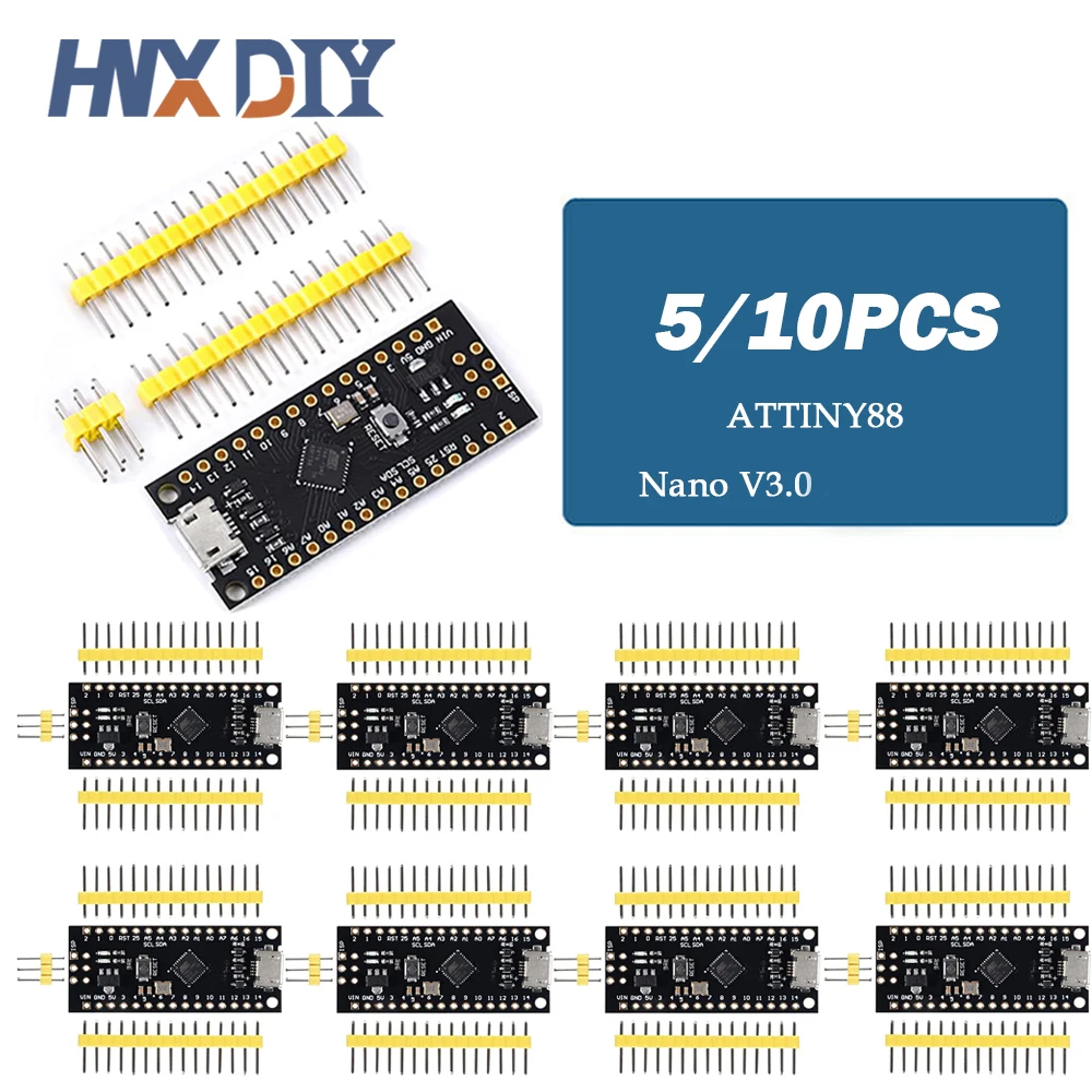 5/10Pcs Upgraded /NANO V3.0 ATTINY 88 Extended Compatible for arduino ATTINY88 Micro Development Board 16Mhz /Digispark ATTINY85