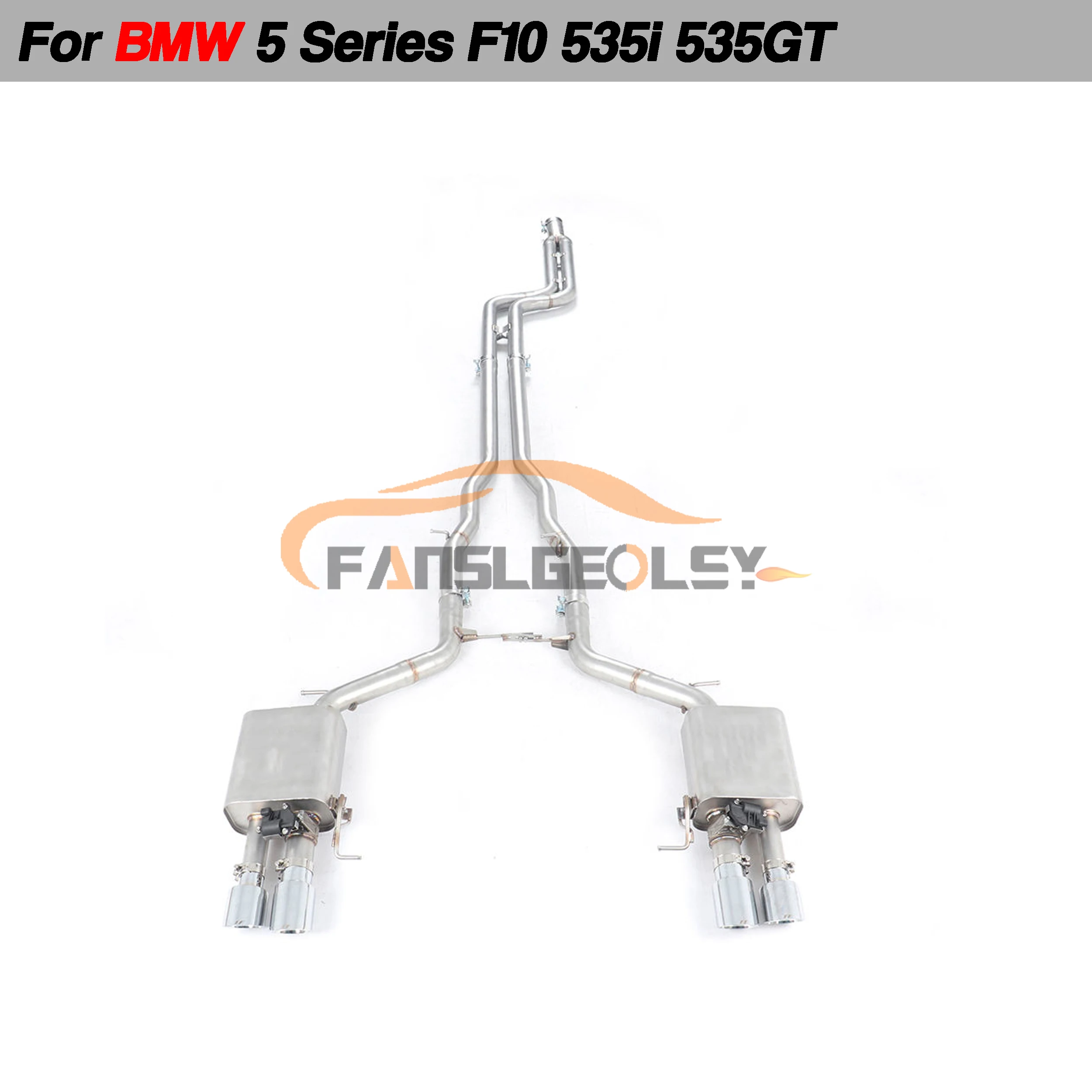 For BMW 535i F10 modify to M5 Steel Catback Performance Exhaust System Valve With Muffler Pipes Tuning exhaust assembly