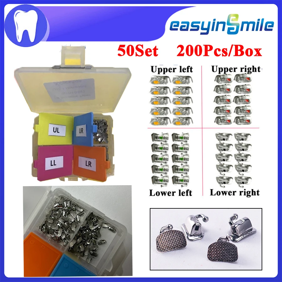 High Quality Easyinsmile 200Pcs Dental Material For Metal Molar Tube Orhto Mini Braces 1st&2nd Roth / MBT 022