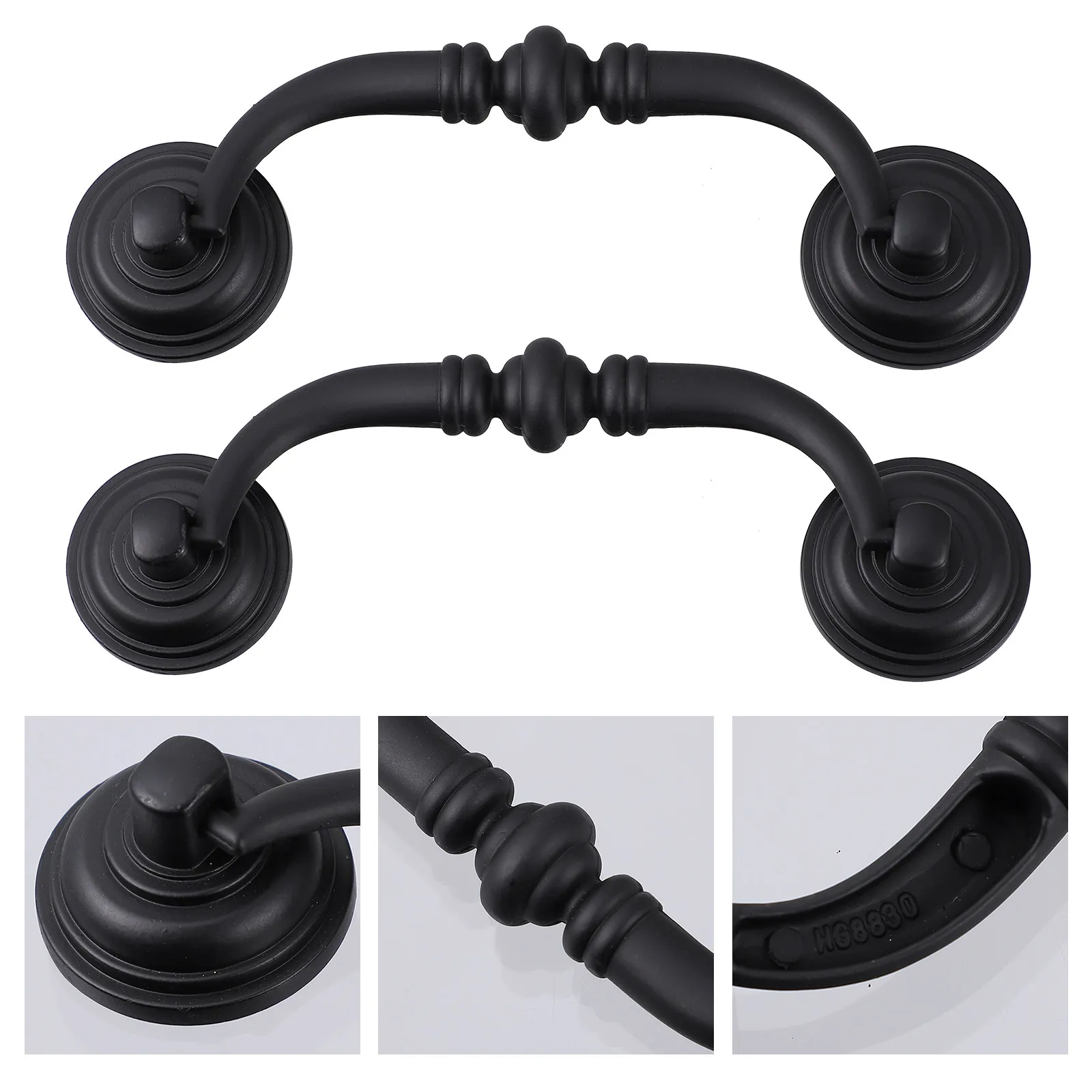 

4Pcs European Style Zinc Alloy Knobs Drawer Pulls Smooth Burr-Free Surface for Cabinet Dresser Wardrobe Cupboard