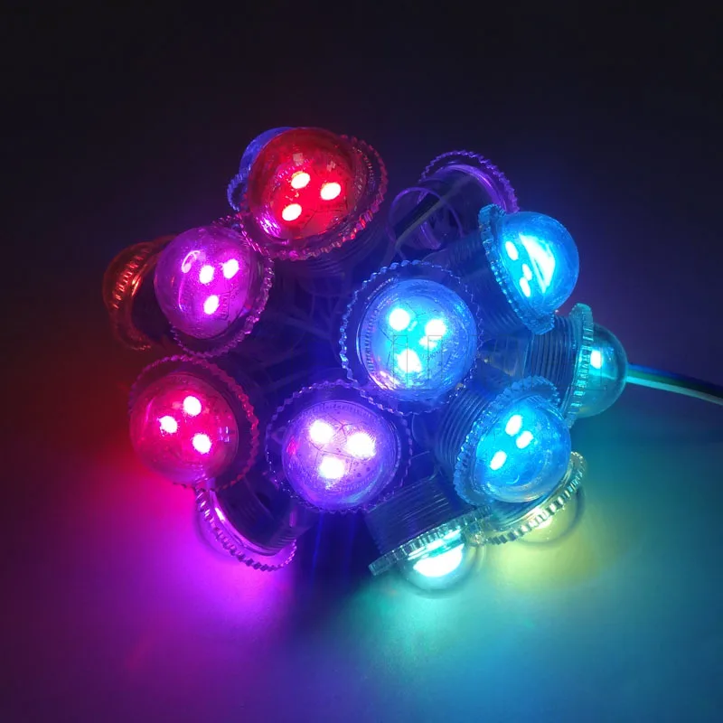 10/20PCS Diameter 26mm Transparent Milky Cover LED Module DC12V WS2811 led pixel Point Light 3leds 5050 SMD RGB Waterproof IP67