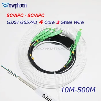 Singlemode SM Simplex FTTH Fiber Optic Patch Cable, Steel Stengthen, 4SC/APC-4SC/APC, 2 core customized