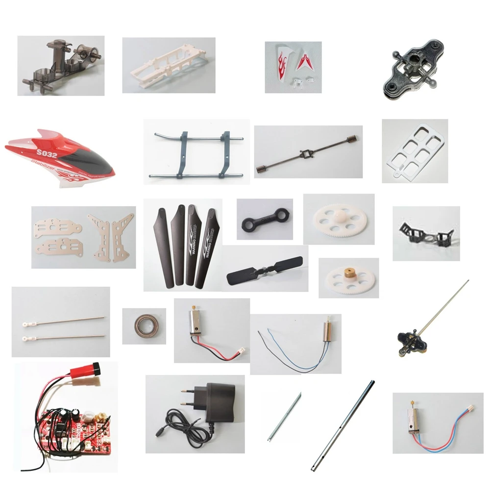 Syma S32 S032 S032G RC helicogyre Spare Parts Main blade, motor, gear, balance bar, receiver etc