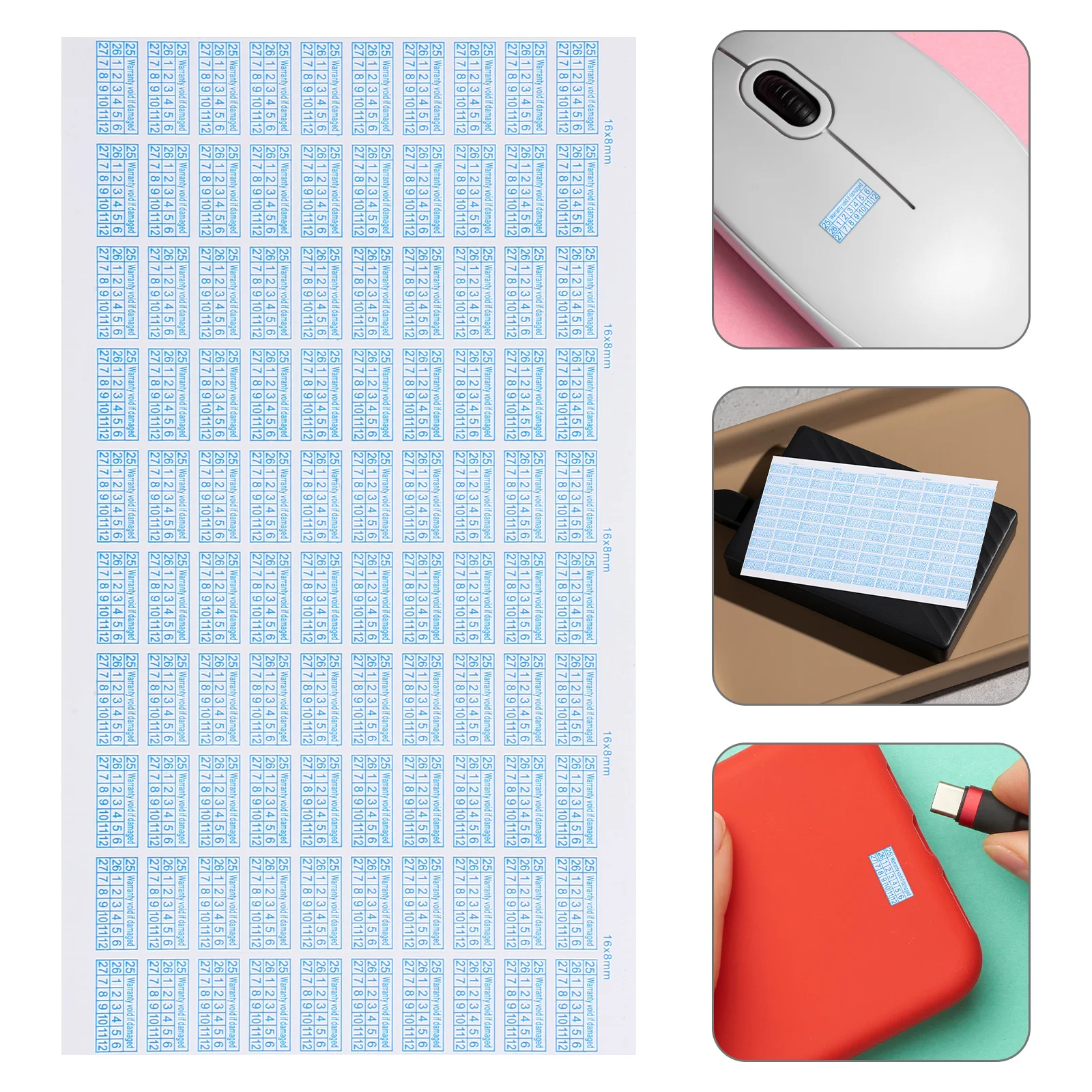 

500Pcs Warranty Date Stickers Instant Breakage Security Seals for Plastic Cases Machinery Sensitive Equipment Warranty