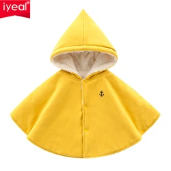 IYEAL Winter Fashion Kids Baby Girl Clothes Cartoon Hooded Ears Warm Plus Velvet Coat Jackets Children Girls Cape Cloaks