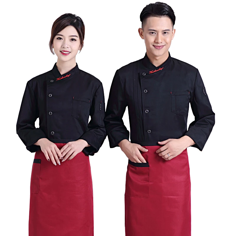 Veste de chef à manches longues pour hommes et femmes, LOGO, restaurant, cuisine, cuisine, vêtements de travail, hôtel, service alimentaire, salopette du personnel, Y-Chamonix