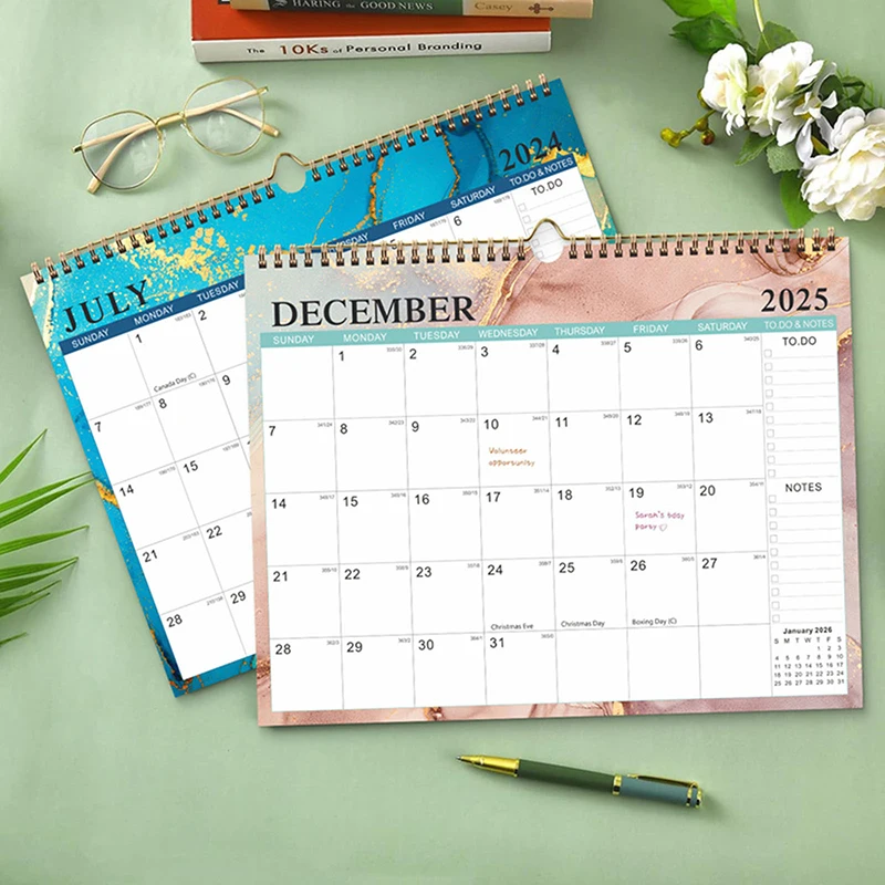 2025 Colorful Calendar Hanging Calendar 12 Months International Holiday Office Schedule Planning Desk Planner Office Supplies