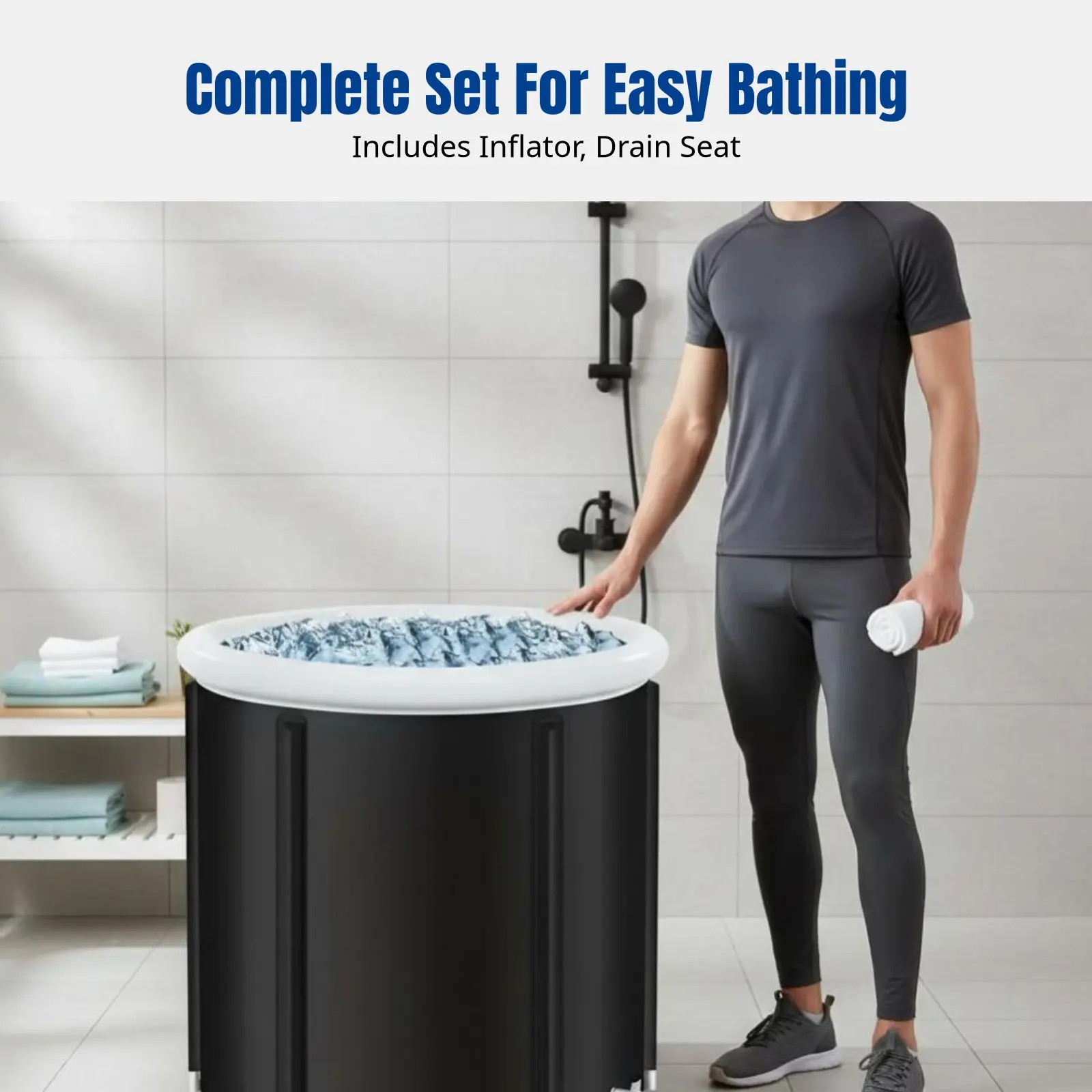 

Inflatable Foldable Bath Tub, Adult Soaking Tub, Portable Bath for Home, Shower, Ice Bath