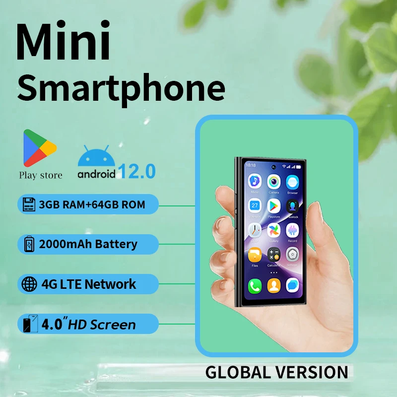 ONEMYTH S26 Pro 4.0-inch Mini Smartphone | Android 12 System | Supports Global 4G Dual SIM | 3GB+64GB | Backup Small Phone