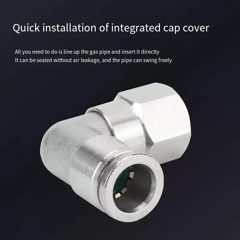 304 Stainless Steel Right Angle Internal Thread Pneumatic Quick Connector PLF6/8-01/02/03 Internal Wire 90 ° Bend Joint