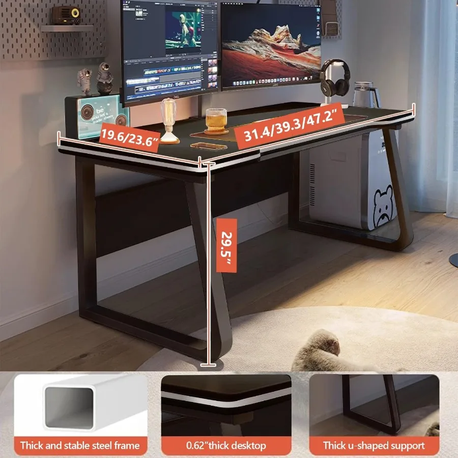 طاولة كتابة للكمبيوتر المكتبي للألعاب، فن الطالب، طراز بسيط، خشب الكمبيوتر مناسب للمكتب المنزلي #5