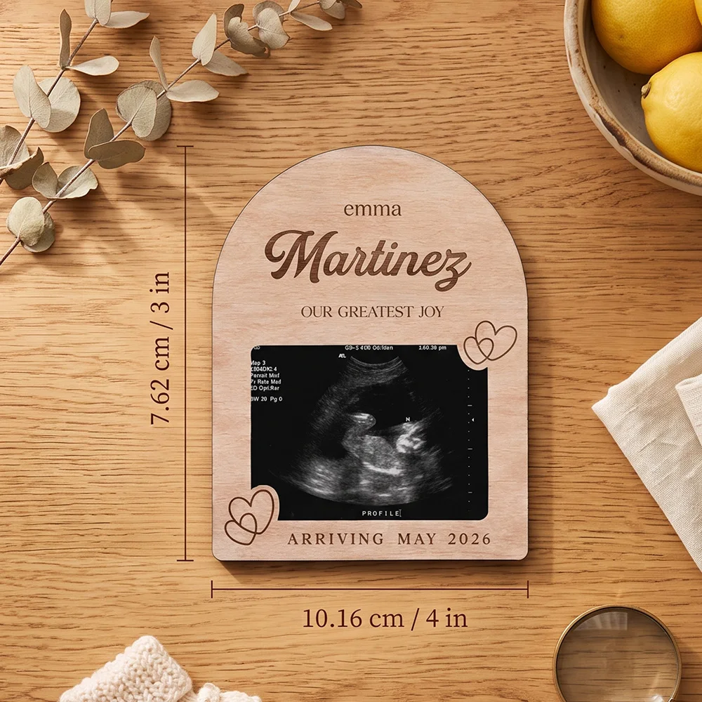 Custom Name & Due Date Sonogram Magnet,Personalized Pregnancy Keepsake,Soft Magnetic Back,