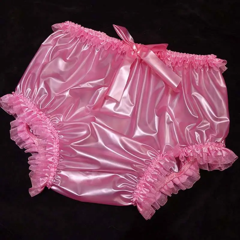 Sexy Soft PVC Film High-waisted Loose Men's Briefs Waterproof Stain-resistant and Urine-proof Drifting Plastic Underwear