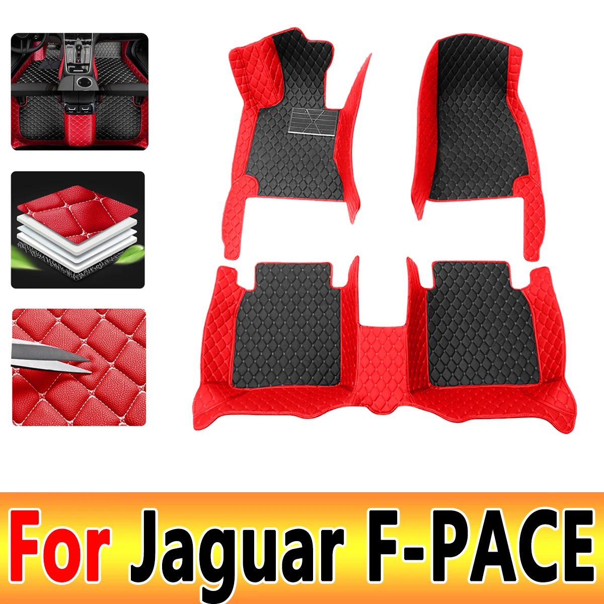 

Car Floor Mats For Jaguar F-PACE 2016 2017 2018 2019 2020 Custom Auto Foot Pads Automobile Carpet Cover Interior Accessories