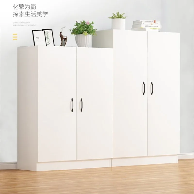 White minimalist shoe cabinet, thickened wooden board, waterproof and sunscreen, household entrance, small unit balcony