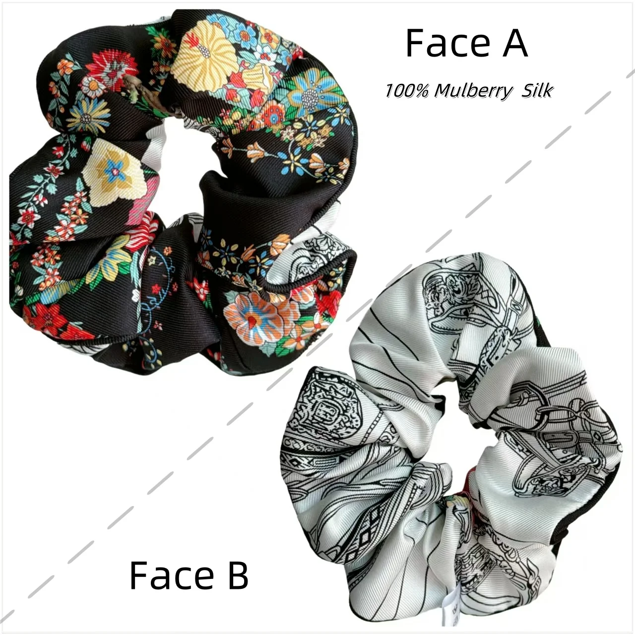 لينة الأسود Scrunchies الحرير الشعر التعادل أنيقة كبيرة 100% التوت الحرير رباط شعر للنساء ذيل حصان حامل العلاقات من إكسسوارات الشعر