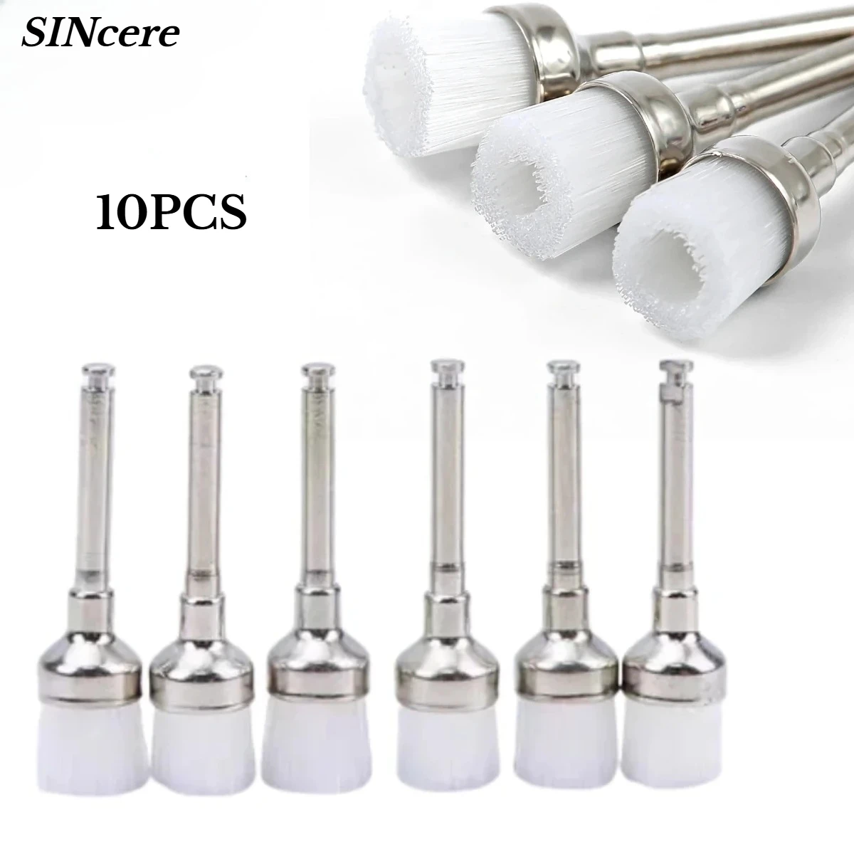 

10PCS Dental Lab Nylon Small Latch/Taper Polishing Polisher Prophylaxis Soft Brushes Dentist Products 0.6cm Brus