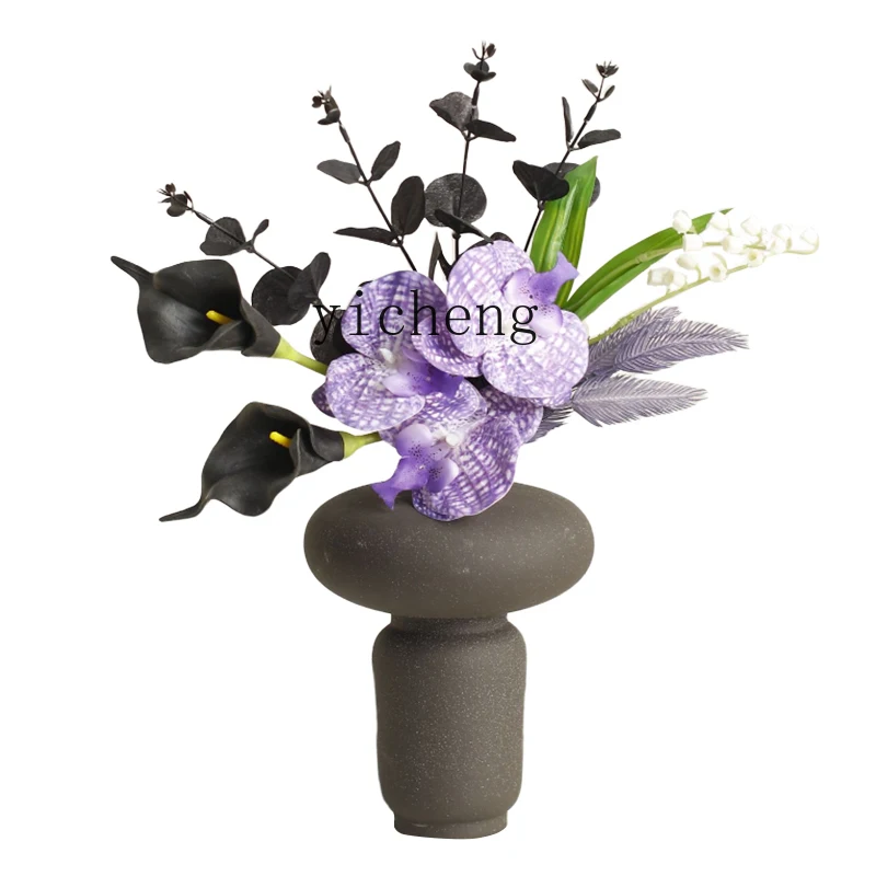 

ZK French retro bouquet living room vase simulation light luxury high-end fake flower decorative ornament fairy garden