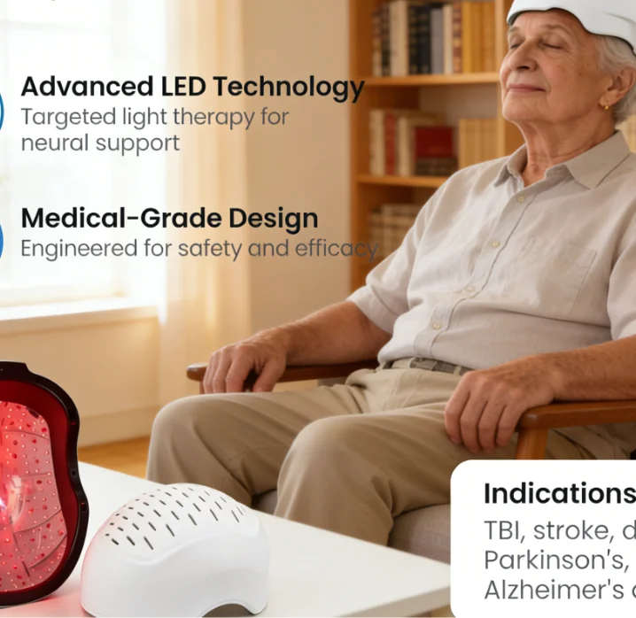 Non-Invasive Brain Health Helmet - Support for Cognitive Function in Alzheimer's, Dementia & Post-TBI Recovery