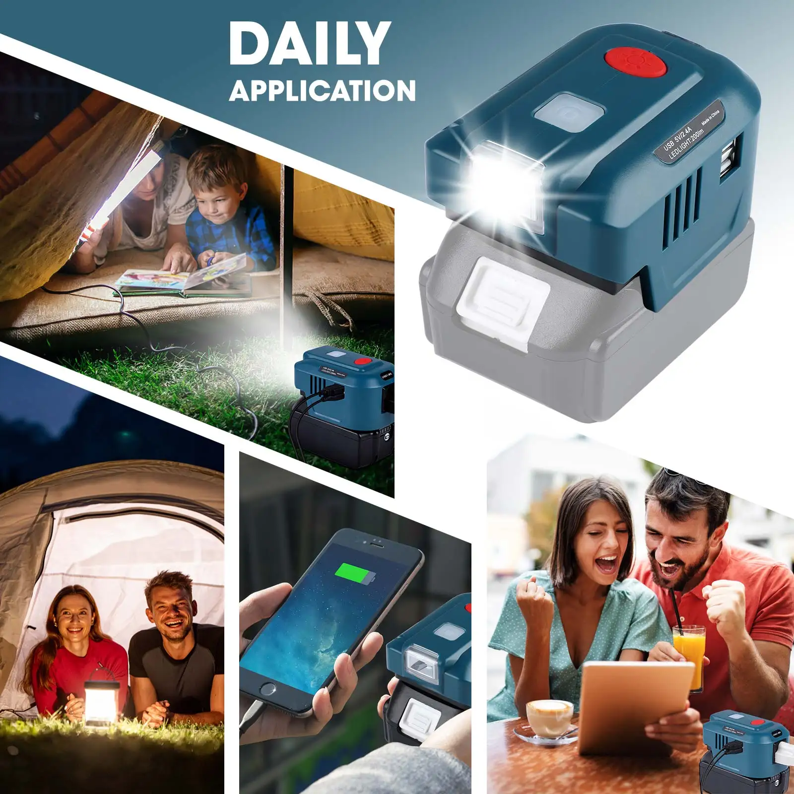 Inversor de energia portátil para bateria Makita, central elétrica, saída AC com Dual USB, DC 18V a 120V, 150W