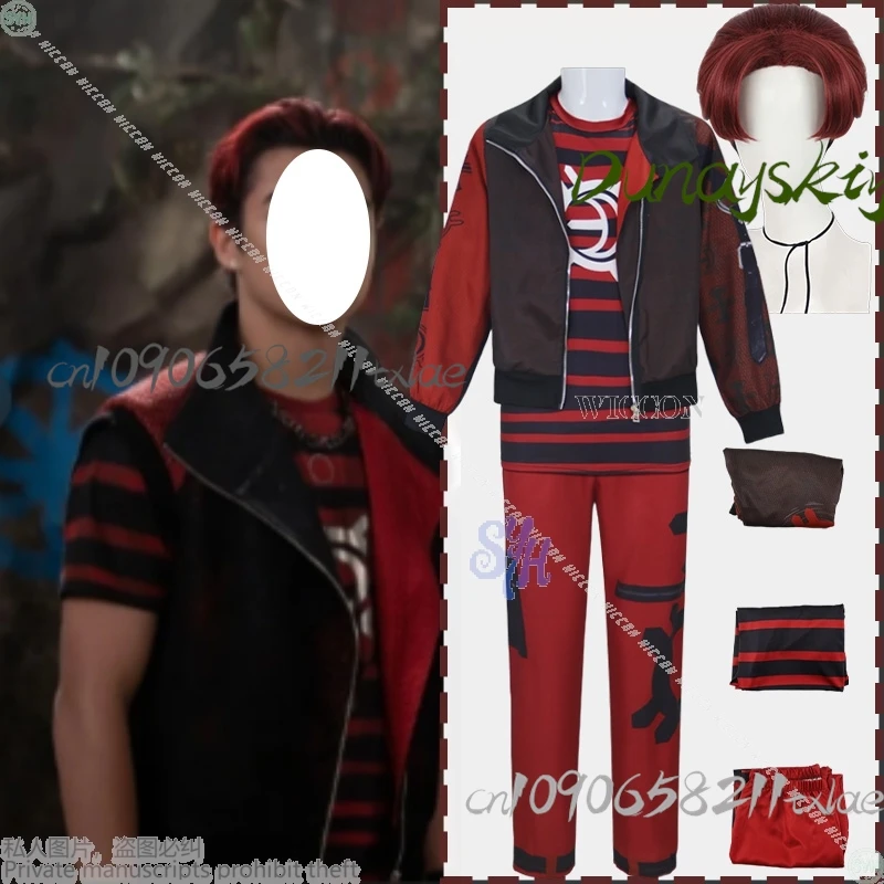 

Место быть для Victor Movie Zombiee Косплей Аниме Костюм Красный Черный Панк Мода Jirai Kei Униформа Y2K Костюм Парики Хэллоуин