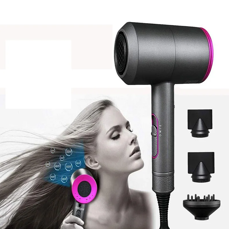 

Professional High Speed Hair Dryer 2000W Powerful 3 Gears Cool Hot Air Wind Ionic Salon Electric Hair Blower With 3 Nozzles