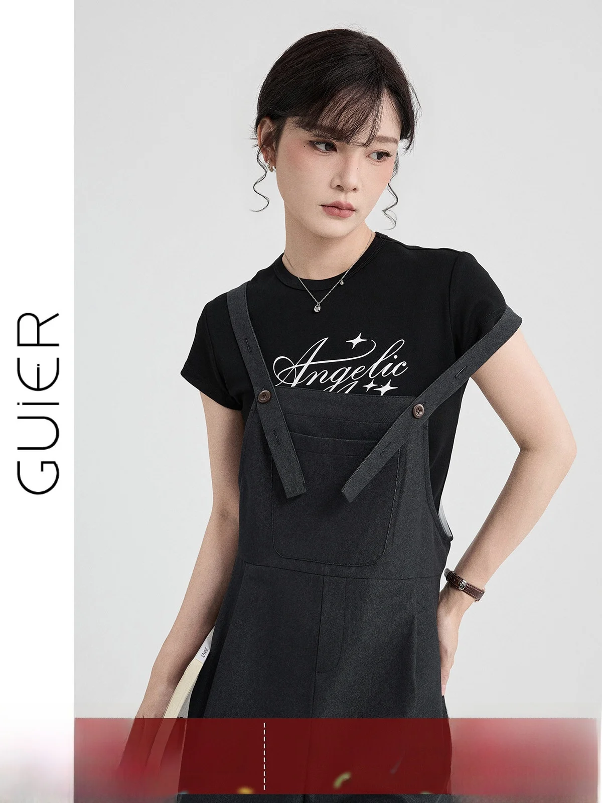 

Casual Wide Leg Overalls Women's Loose Fit Summer Design High Waist Button Closure Versatile Straight Leg Pants