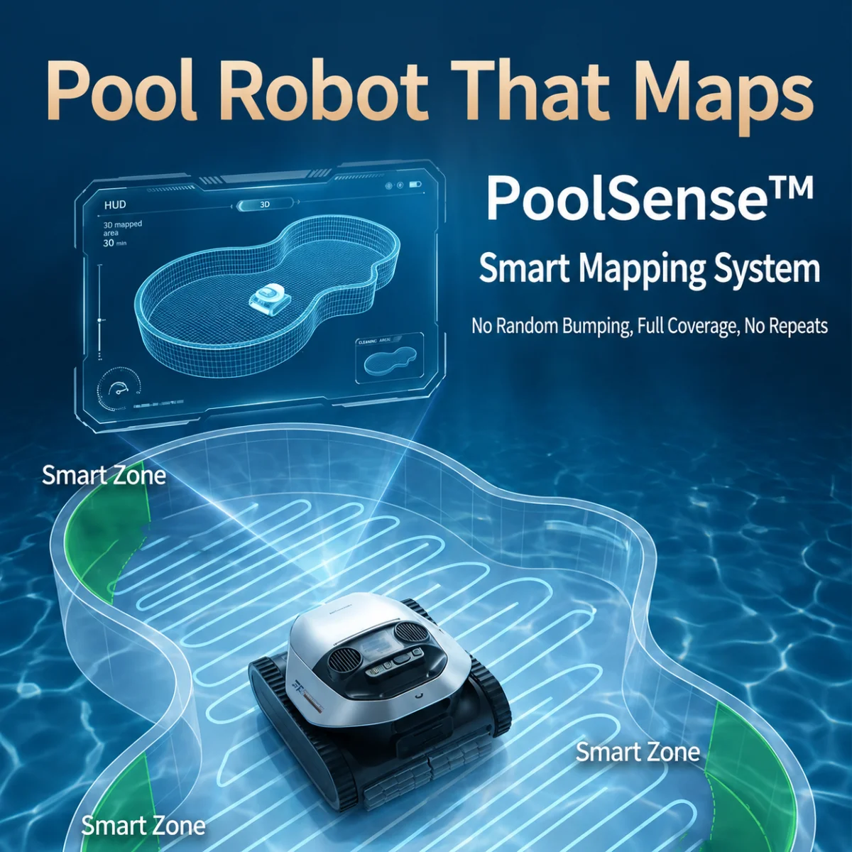 Z1Pro LiFi High Quality Automatic Remote Control Robotic Pool Cleaner Triple Drive Brushless Motors Wall Climbing Waterline