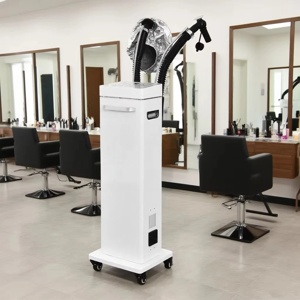 Double Tube Nano Spray Hair Steamer, Micro Mist Scalp Care Device, Ozone Portable LED Display, Beauty Salon Equipment