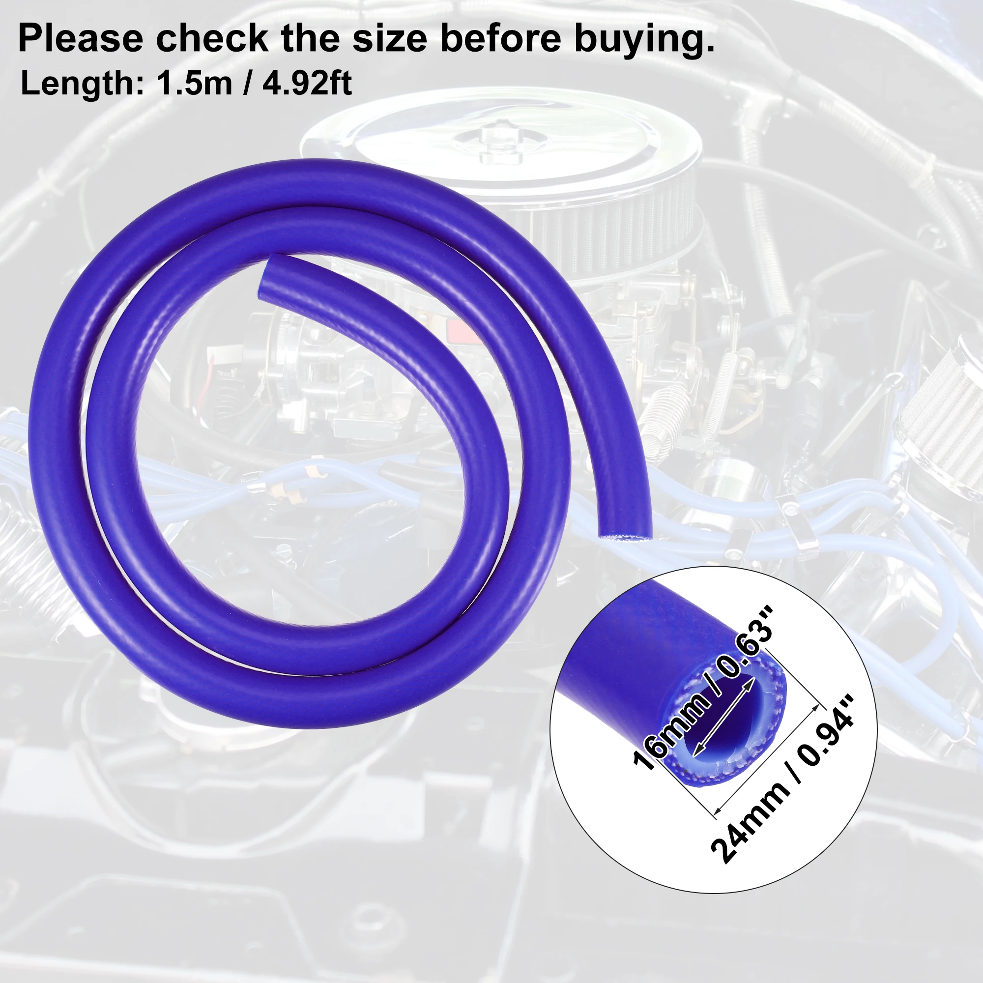 UXCELL 1M 1.5M Long 6mm 8mm 10mm 18mm ID Silicone Vacuum Tubing Hose Line Automotive Vacuum Hose Engine Air Intake Pipe Blue