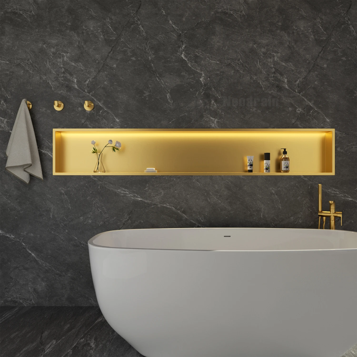 Ultra High Quality Customizable LED Wall Niches Light Various Styles Stainless Steel for Bathroom Low Minimum Order Quantity