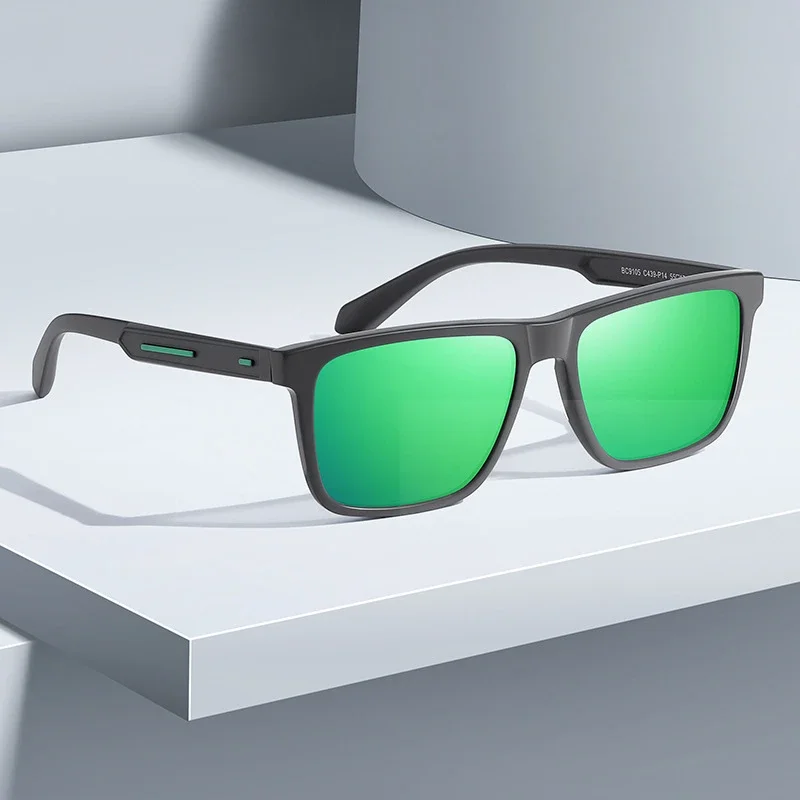 9105 Gafas de sol verdes Gafas de sol polarizadas de alta calidad para hombres Gafas de sol coloridas ópticas progresivas personalizadas para miopía Hipermetropía