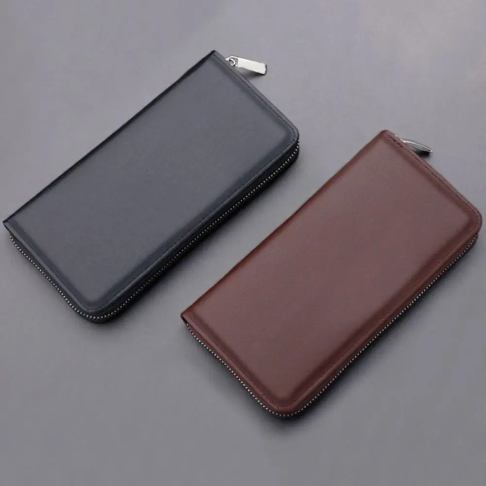 

Новый мужской кошелек из искусственной кожи, длинный стильный черный кофейный кошелек с несколькими карманами, тонкий кошелек большой емкости для мужчин и женщин