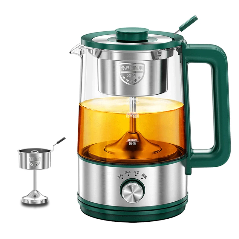1L غلاية كهربائية صانع القهوة صانع الشاي الأسود pu 'er الزجاج غلاية كهربائية إبريق الشاي البخاري التلقائي من نوع مجموعة غلاية شاي كهربائية