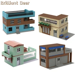 Double-storey Villa House Bricks Model Moc City Architecture Compatible Military Army Pubg Building Blocks Boys Kids Toys