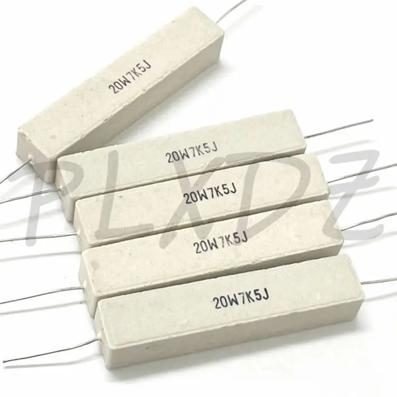10pcs 20W 5% Cement Resistor Power Resistance 0.1R-10K 0.47 1 1.5 2.2 2.5 3 4.7 5.1 6 10 22 24 33 47 100R 1.8K 2.2K 4.7K 10K ohm