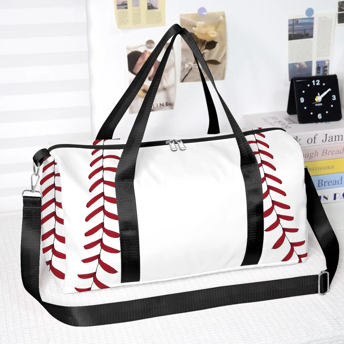 Trendy Popular Funny Novelty Simple Style 3D Printed Travel Bags Barrel Shape Crossbody Bag Outdoor Sports Bags Gym Yoga Bag