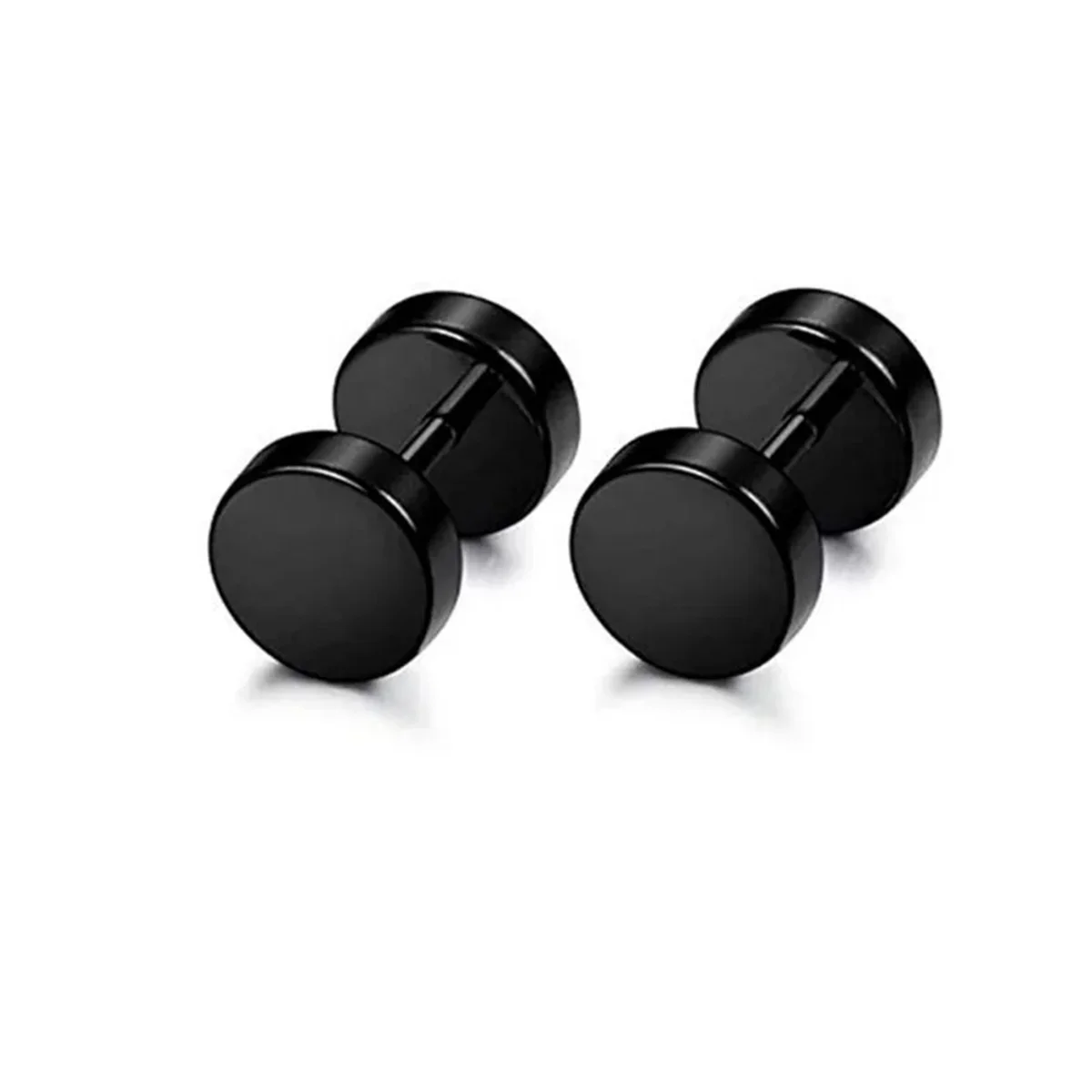 2pcs Hip Hop Rock 316L Stainless Steel Dumbbell Stud Earrings For Women Men,Hypoallergenic Cartilage Tragus Piercing Jewelry