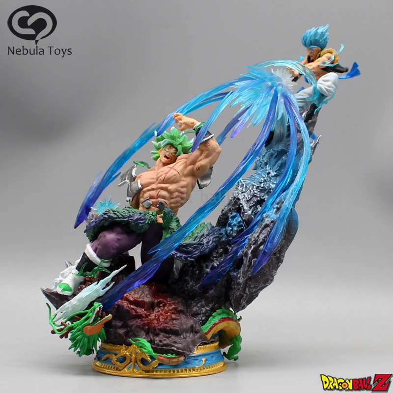 Anime Dragon Ball Figures Broly Vs Gogeta Figure Models 19cm Pvc Statue Dolls Collection Toy Desk Decoration Toys Kids Gift