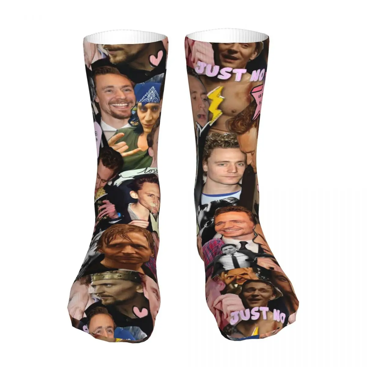 Female Bike Tom Hiddleston Collage Socks Cotton Happy Thomas William Hiddleston Woman Socks