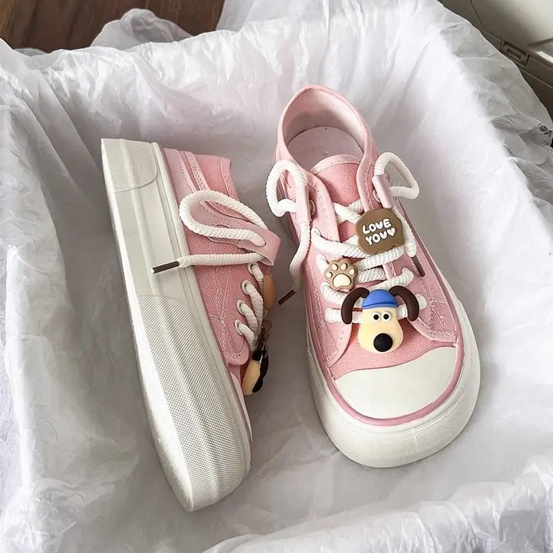 Ugly Cute Big Head Thick Bottom Canvas Shoes Women New Summer with Skirt Small White Shoes Niche Leisure Breathable Board Shoes