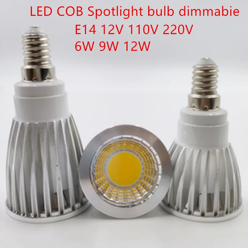 1X عالية التجويف E14 LED COB الأضواء 6 واط 9 واط 12 واط عكس الضوء AC12V 110 فولت 220 فولت LED بقعة ضوء لمبة الإضاءة مصباح دافئ/أبيض بارد #1